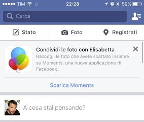 Facebook moments scarica app