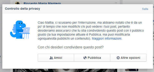 Controllo della privacy su Facebook